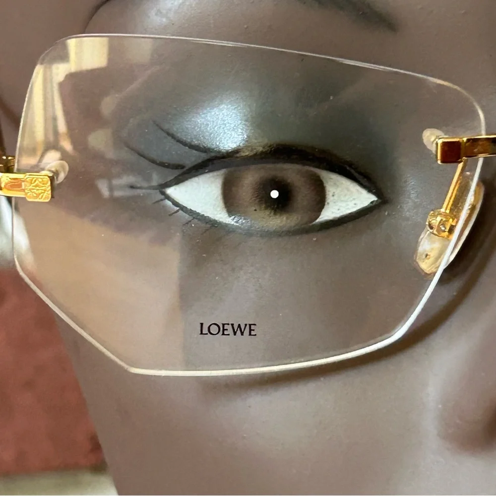 •Loewe LW50022U 030 Gold Rimless Eyeglasses Frame Made In Italy